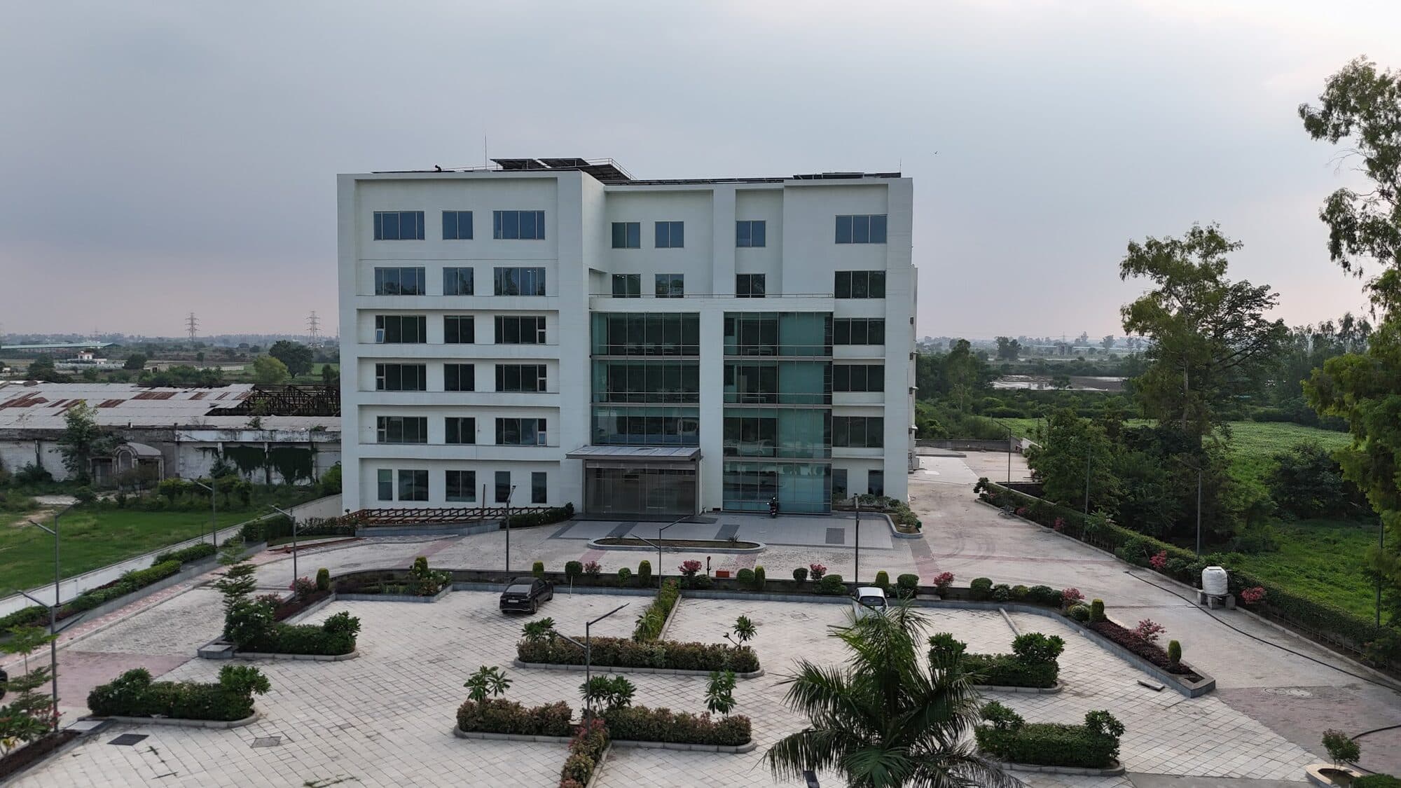 Aerial photograph of the construction site