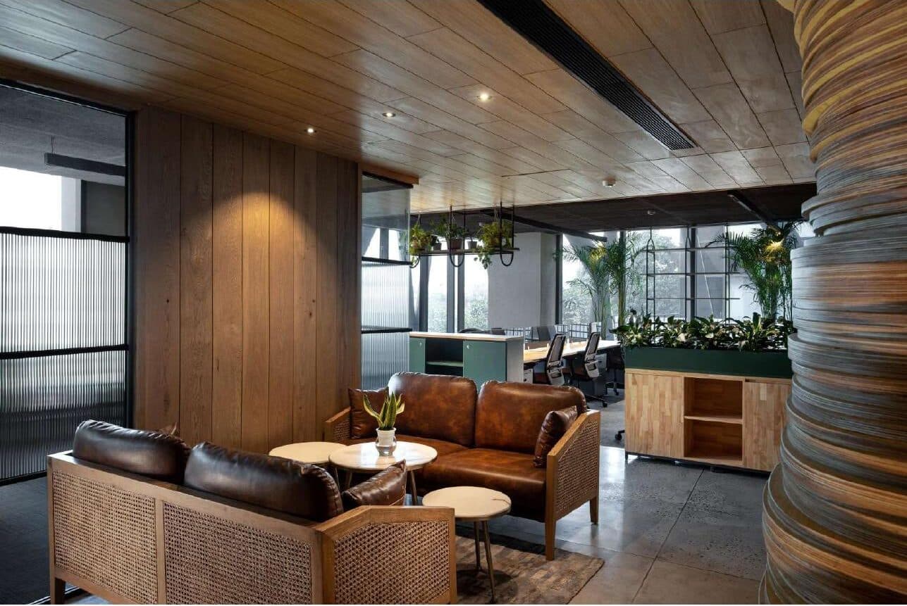 Meeting room with a long table