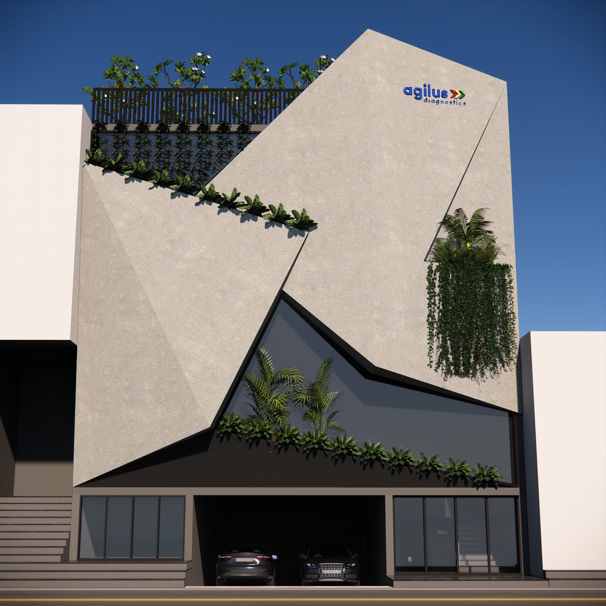 Render of the SRL Labs building elevation